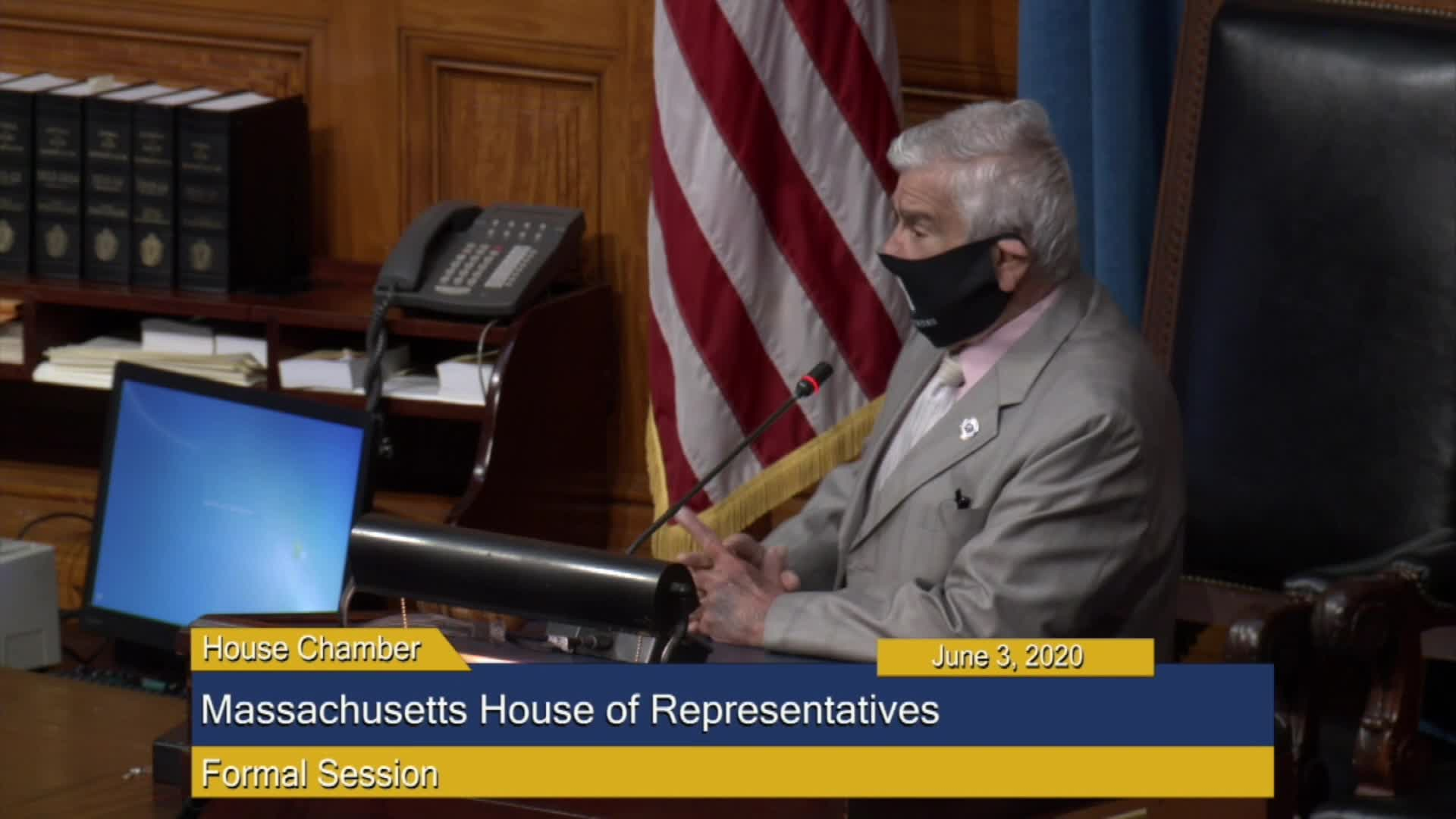 Thumbnail image for Commonwealth of Massachusetts State House.  House of Representatives, Remote Formal Session, June 3, 2020.