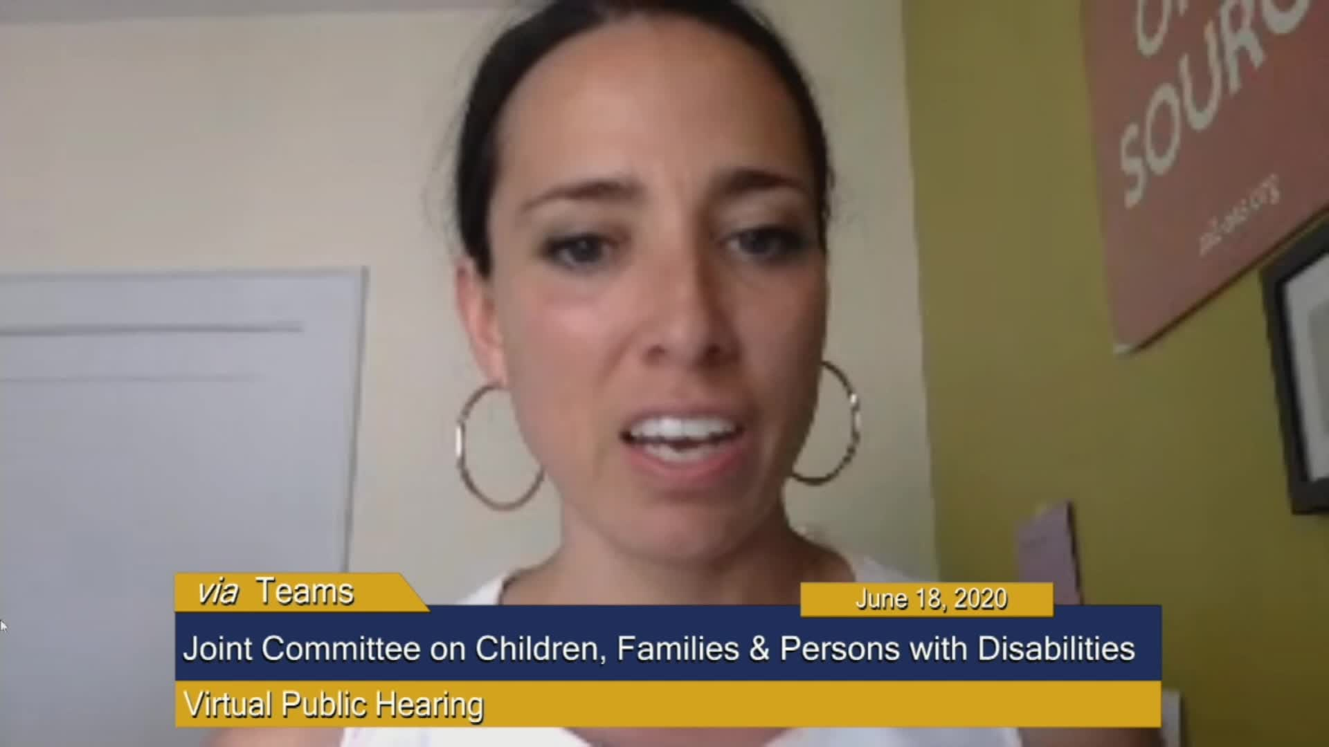 Thumbnail image for Commonwealth of Massachusetts State House.  Joint Committee on Children, Families and Persons with Disabilities, Public Hearing, June 18, 2020.