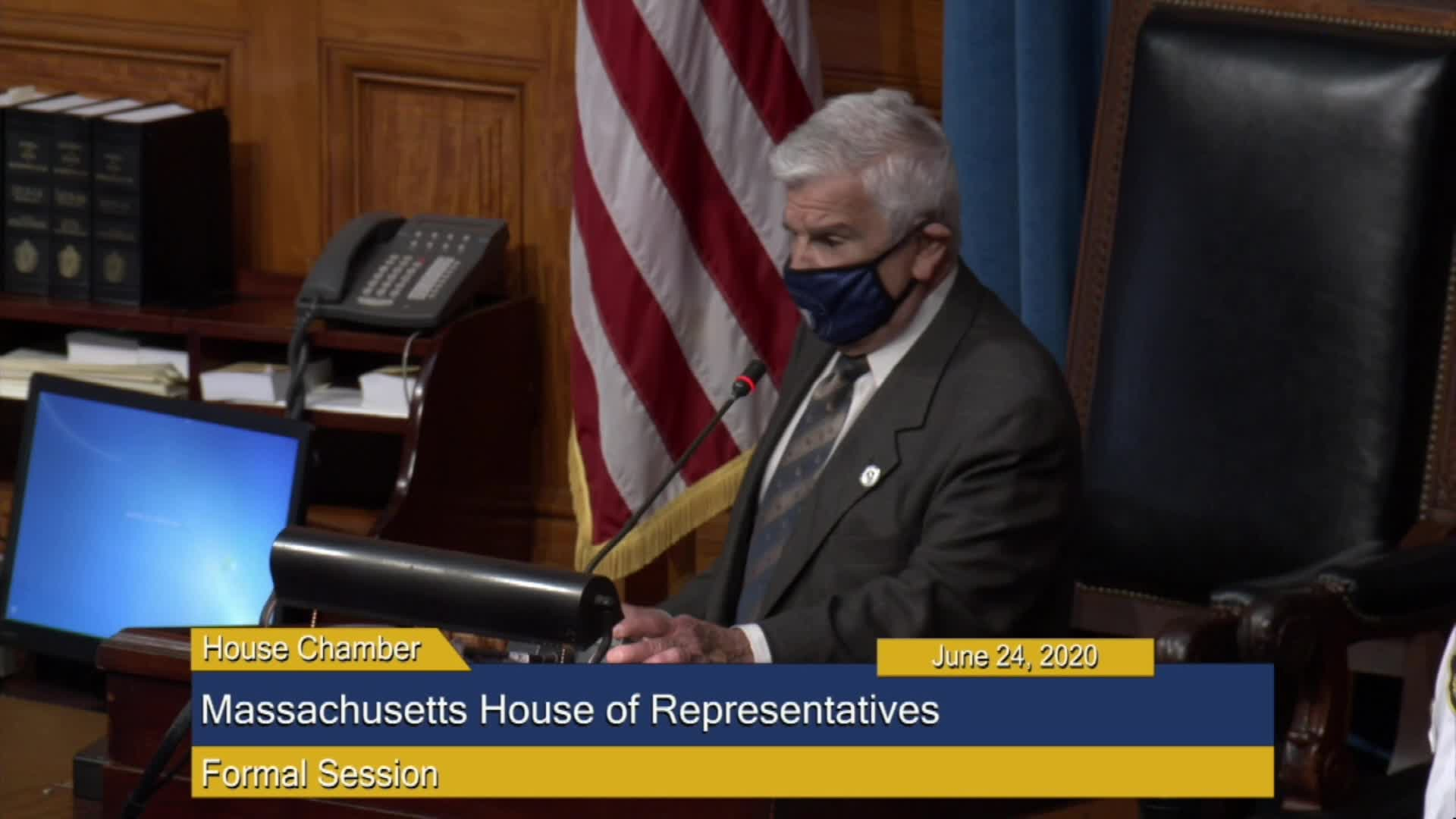 Thumbnail image for Commonwealth of Massachusetts State House.  House of Representatives, Formal Session, June 24, 2020.