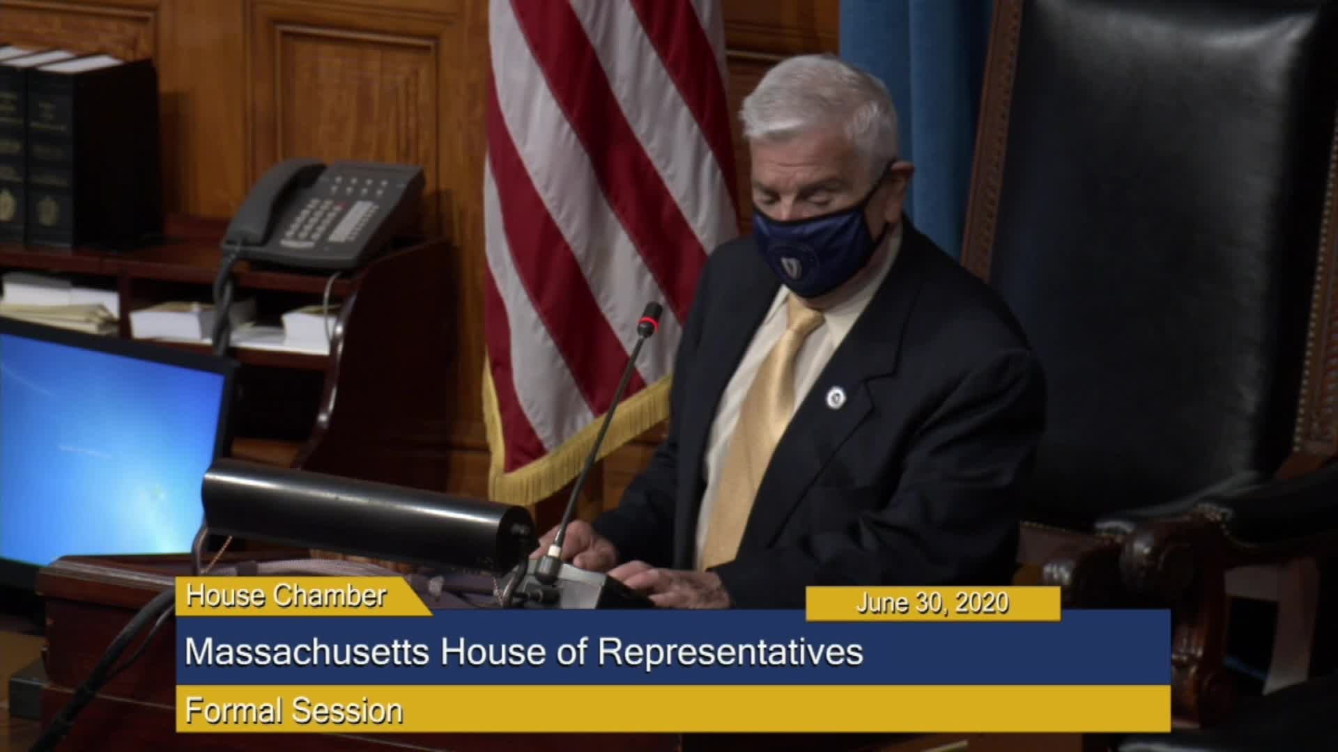 Thumbnail image for Commonwealth of Massachusetts State House.  House of Representatives, Formal Session, June 30, 2020.