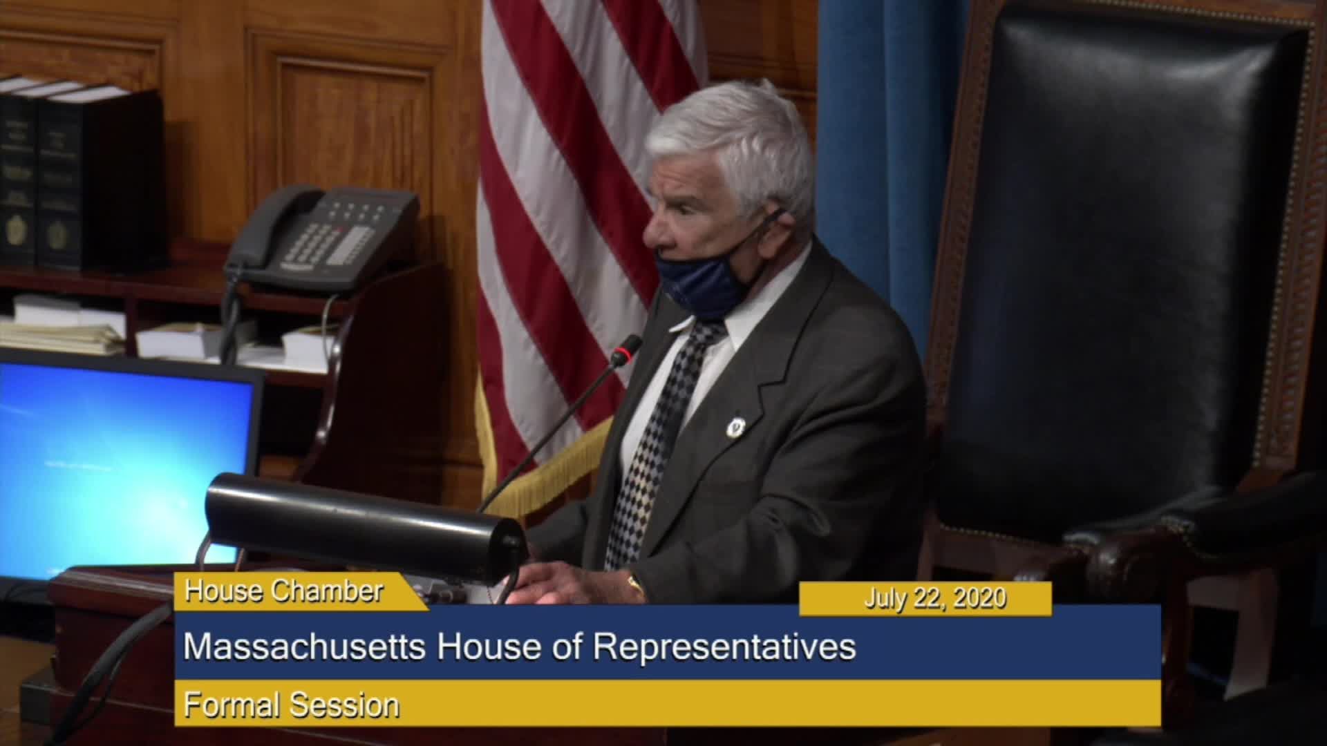 Thumbnail image for Commonwealth of Massachusetts State House.  House of Representatives, Formal Session, Part 1 of 2, July 22, 2020.