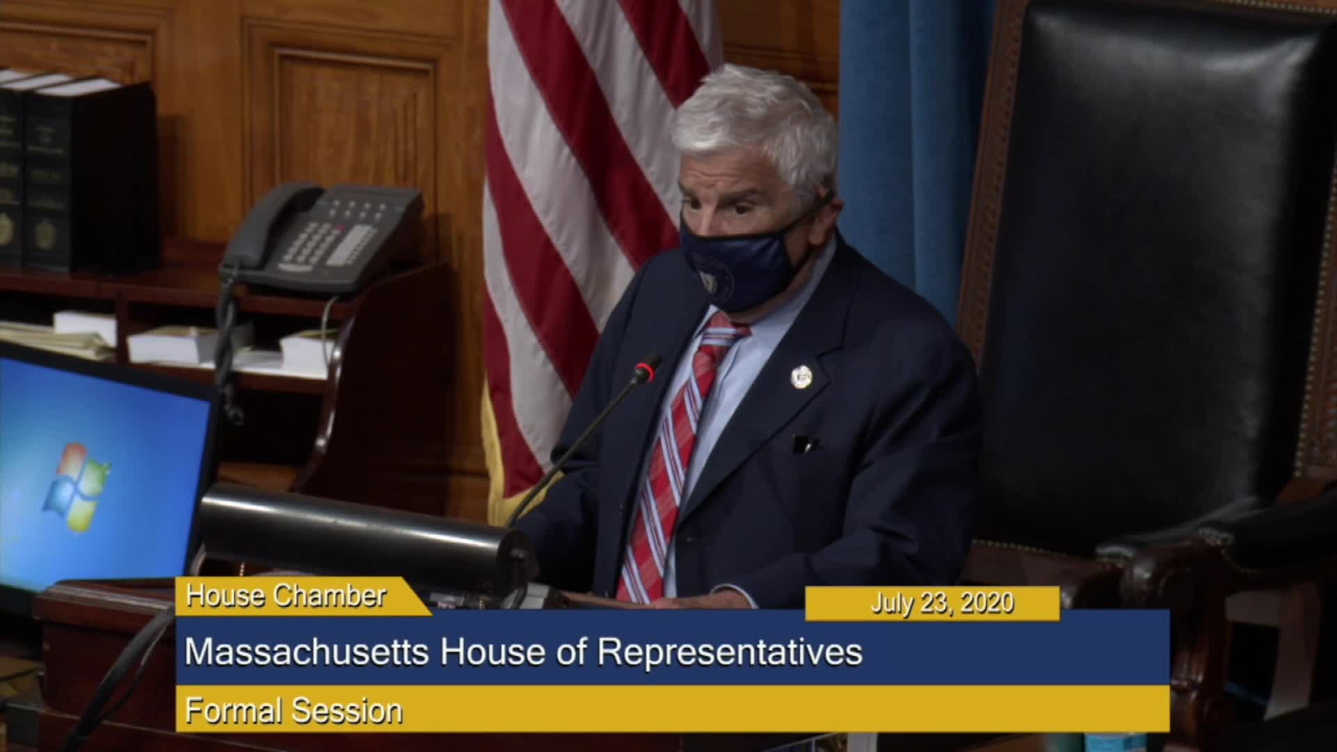 Thumbnail image for Commonwealth of Massachusetts State House.  House of Representatives, Formal Session, Part 1 of 2, July 23, 2020.