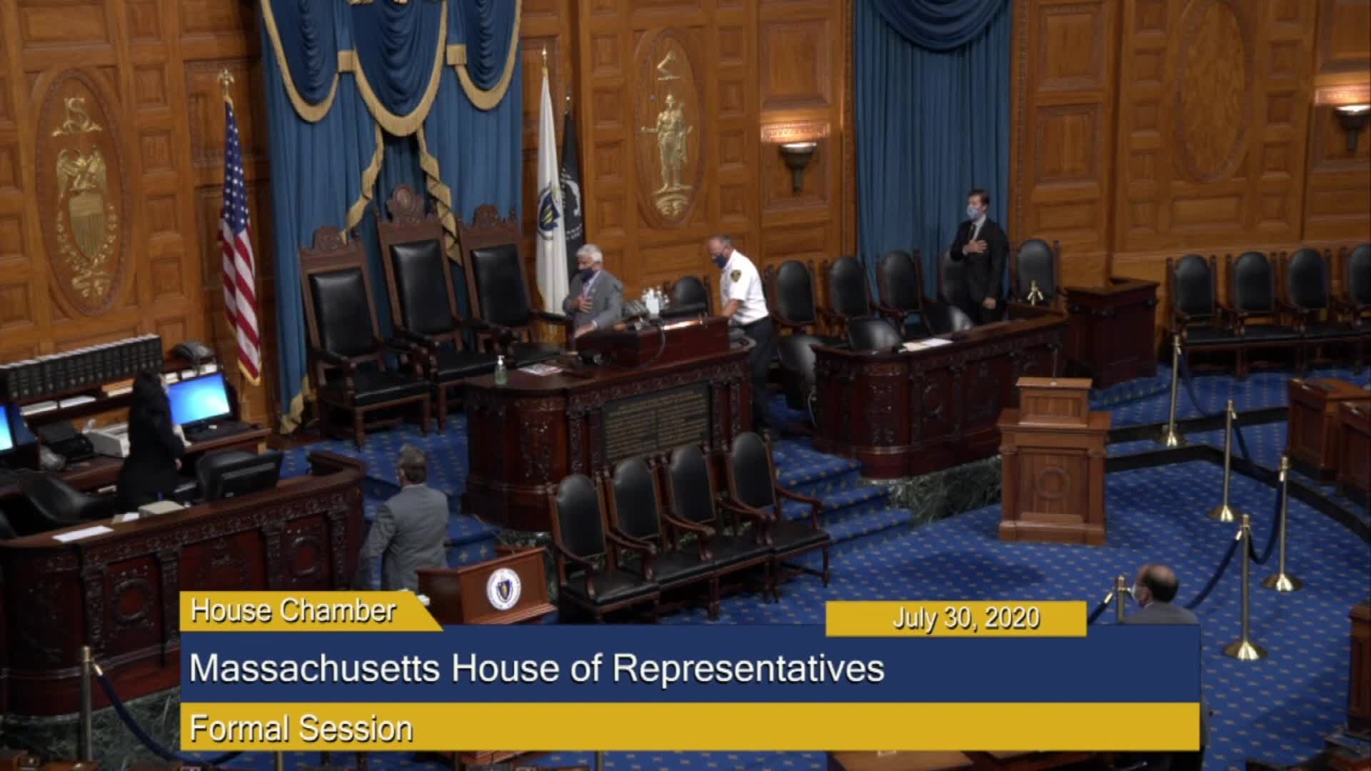 Thumbnail image for Commonwealth of Massachusetts State House.  House of Representatives, Formal Session, July 30, 2020.