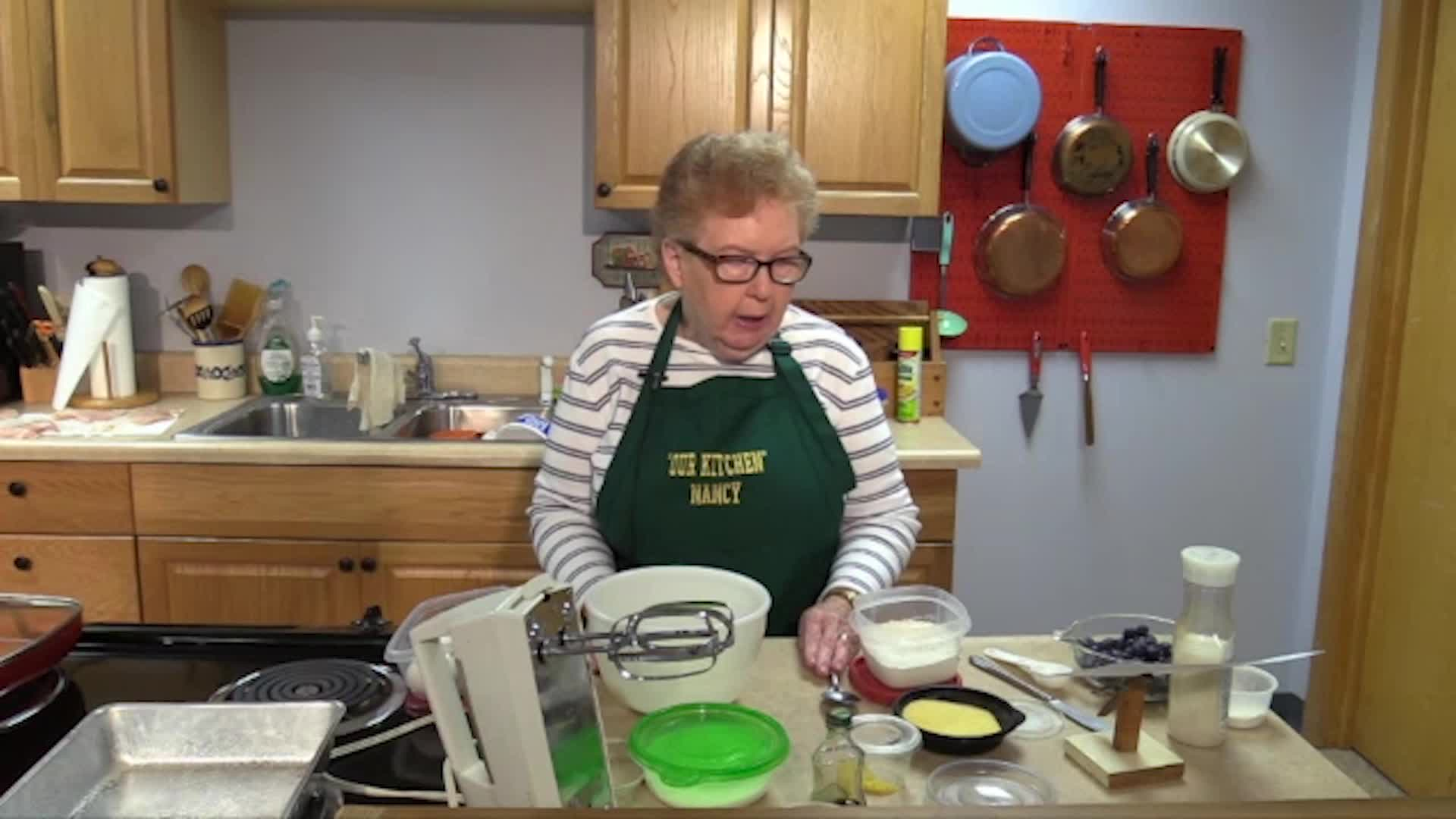 Thumbnail image for Our Kitchen.  Program #254.  "Five Star Chicken; Blueberry Cornbread Cake."