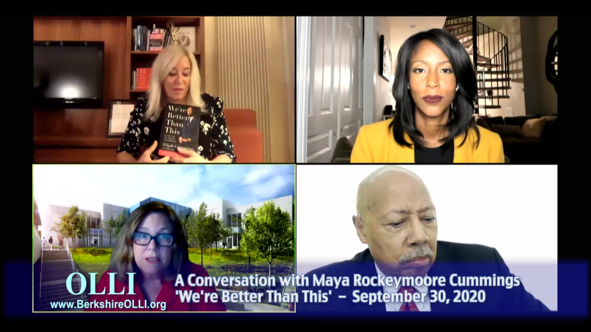 Thumbnail image for Osher Lifelong Learning Institute (OLLI).  An Online Conversation with Maya Rockeymoore Cummings on her husbands' memoir, "We're Better Than This."