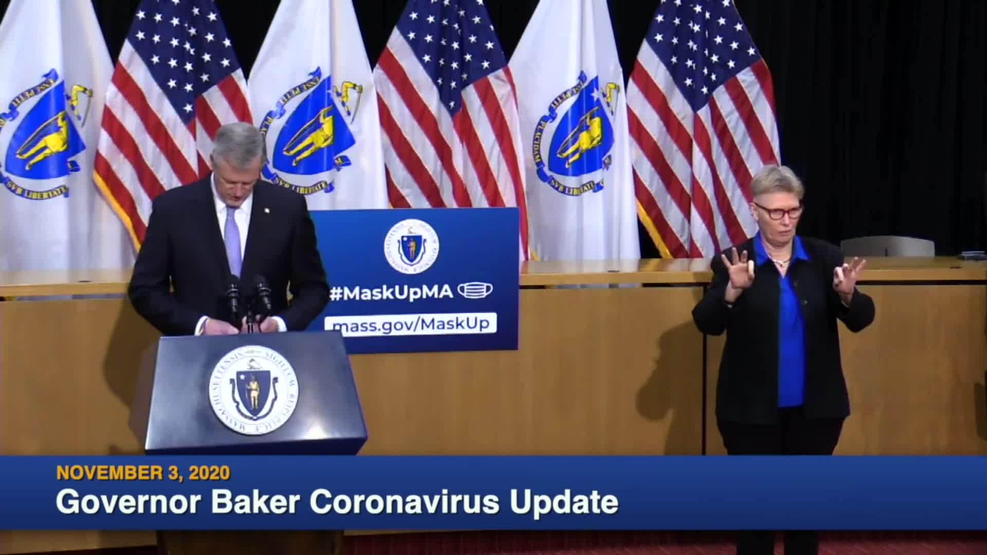 Thumbnail image for Commonwealth of Massachusetts State House.  Governor Baker COVID-19 Update: November 3, 2020.