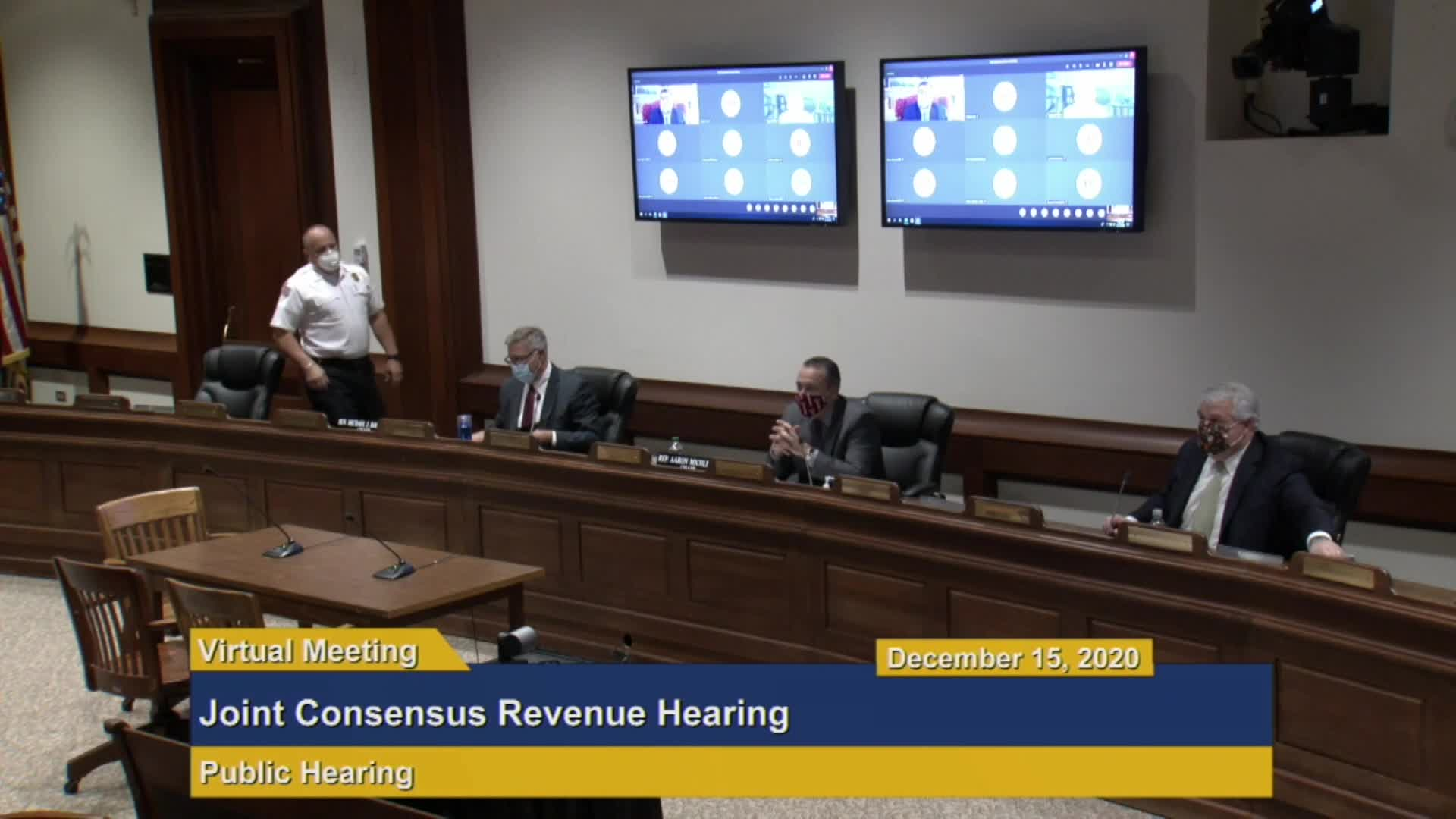 Thumbnail image for Commonwealth of Massachusetts State House.  Joint Committe on Ways and Means along with the MA Executive Office of Administration and Finance Virtual Hearing to discuss FY2022 revenue projections, December 15, 2020.