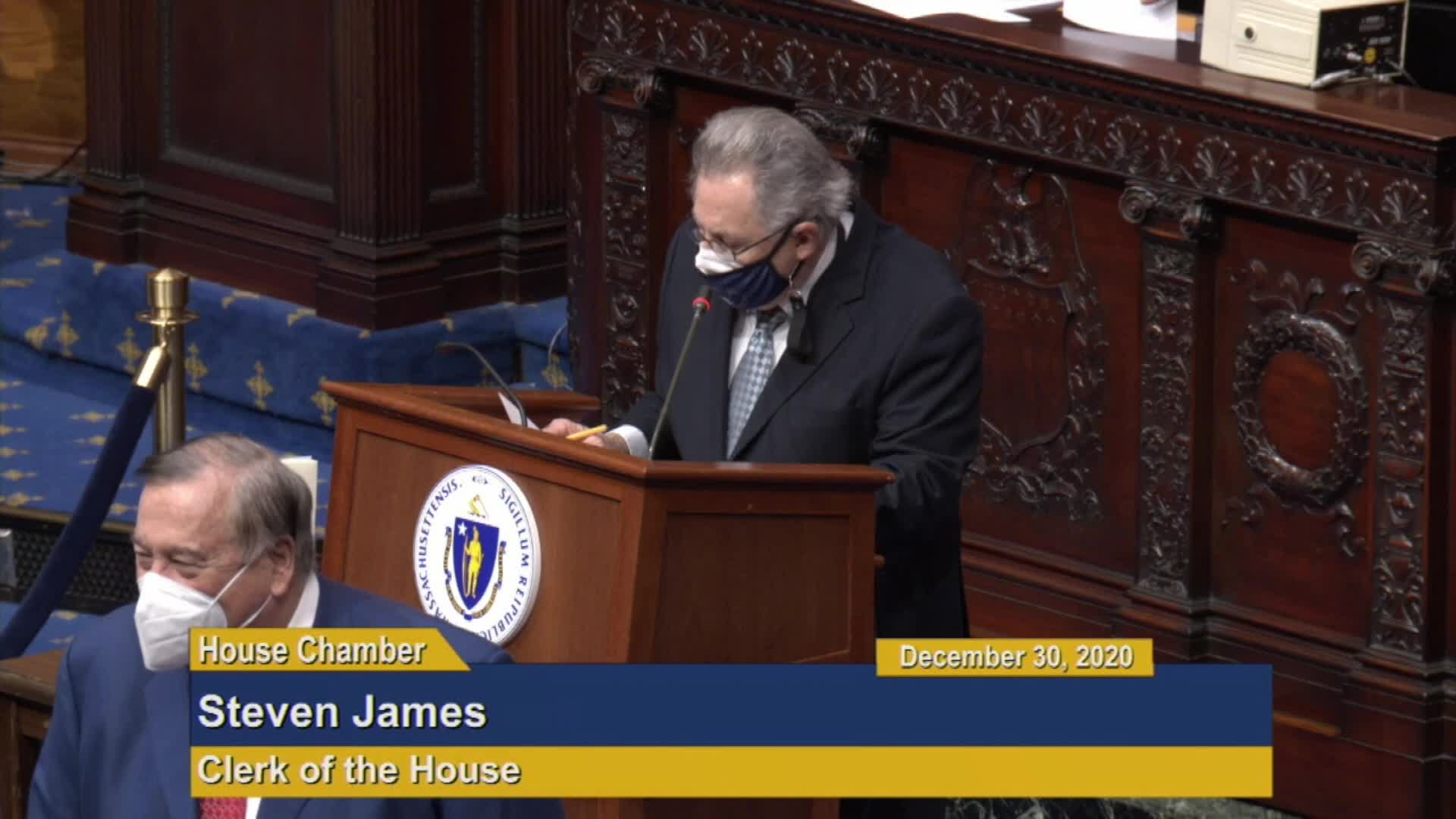 Thumbnail image for Commonwealth of Massachusetts State House.  House of Representatives, Formal Session, December 30, 2020.
