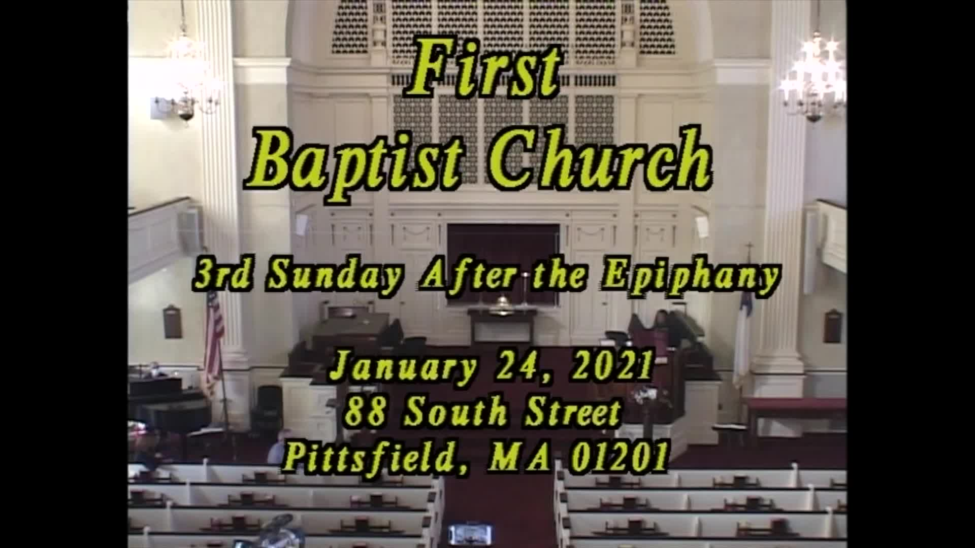 Thumbnail image for First Baptist Church of Pittsfield, January 24, 2021.