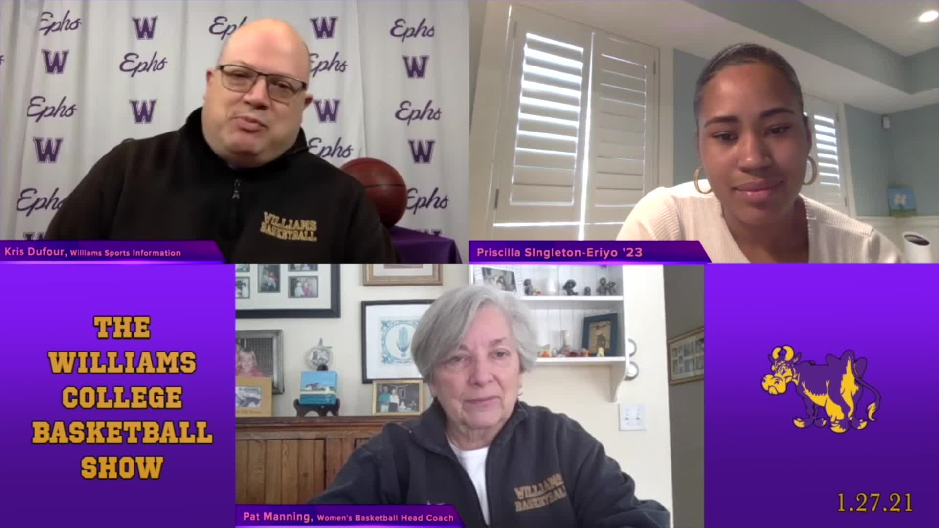 Thumbnail image for Williams College Basketball Show.  January 27, 2021.