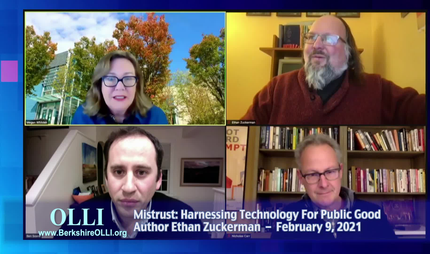 Thumbnail image for Osher Lifelong Learning Institute (OLLI).  "Mistrust:  Harnessing Technology for Public Good," with author Ethan Zuckerman.