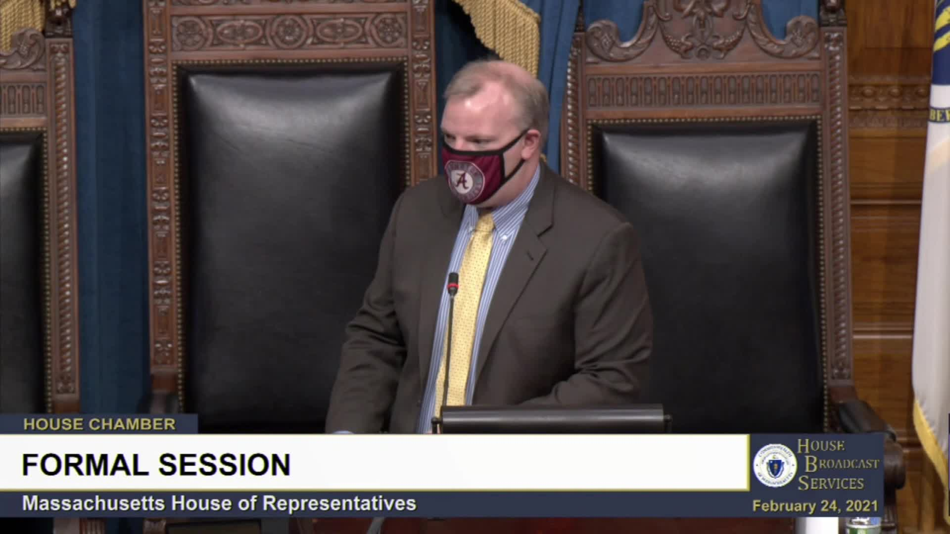 Thumbnail image for Commonwealth of Massachusetts State House.  House of Representatives, Formal Session, February 24, 2021.