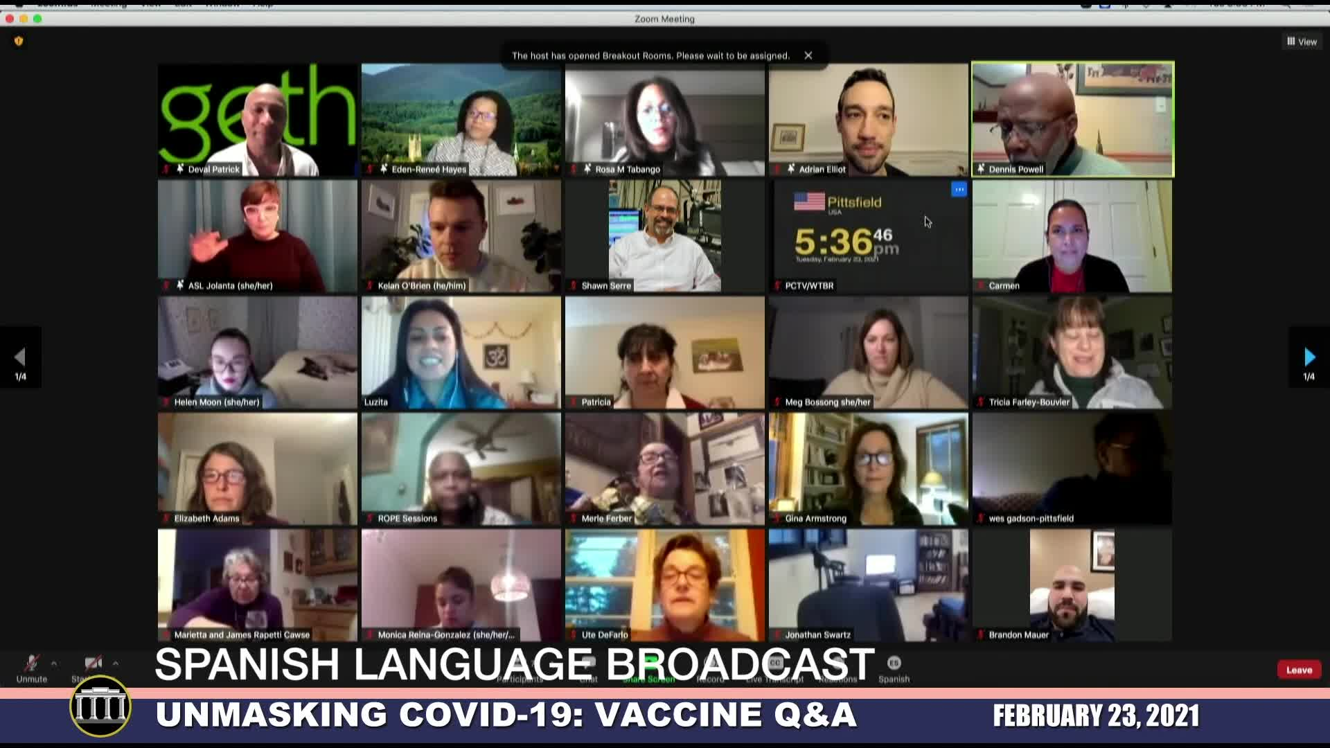 Thumbnail image for "Unmasking COVID-19: Vaccine Q&A," a Virtual Panel Discussion with Governor Deval Patrick, Moderator, February 23, 2021. (Spanish Language)