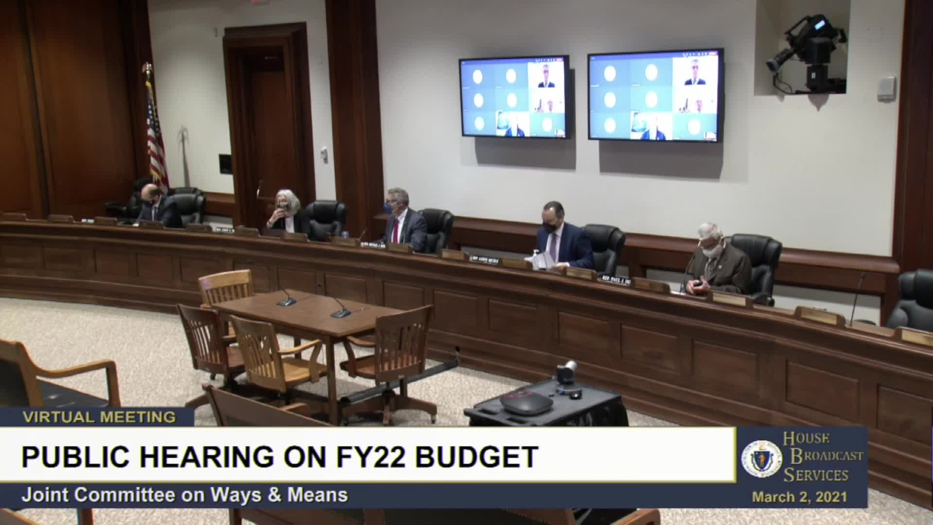 Thumbnail image for Commonwealth of Massachusetts State House.  Joint Committee on Ways & Means, FY2022 Budget Virtual Public Hearing, March 2, 2021.