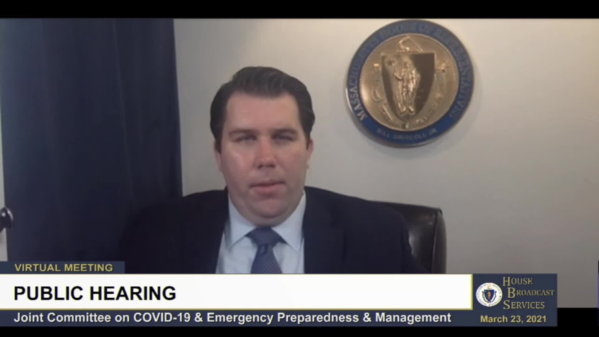 Thumbnail image for Commonwealth of Massachusetts State House.  Joint Committee on COVID-19 and Emergency Preparedness and Management, Remote Public Hearing, Part 2 of 4, March 23, 2021.
