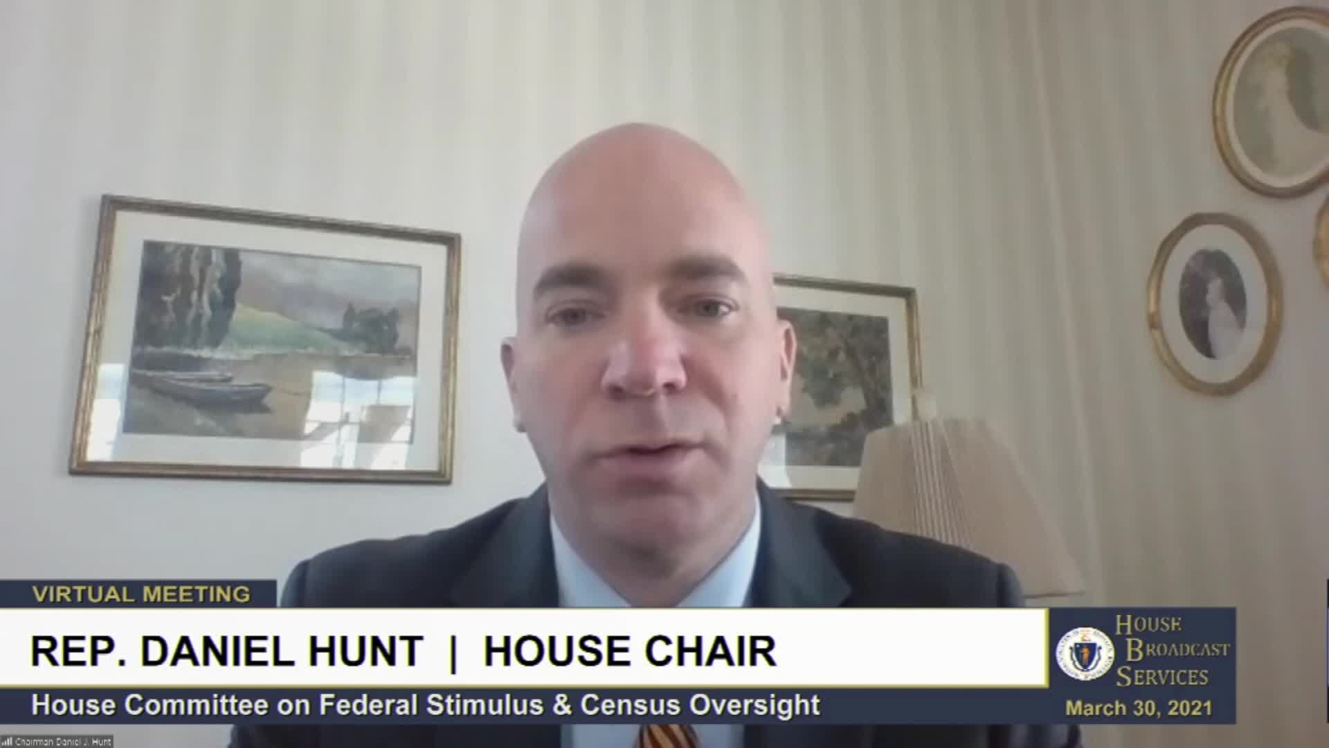 Thumbnail image for Commonwealth of Massachusetts State House.  House Committee on Federal Stimulus and Census Oversight Hearing, March 30, 2021.