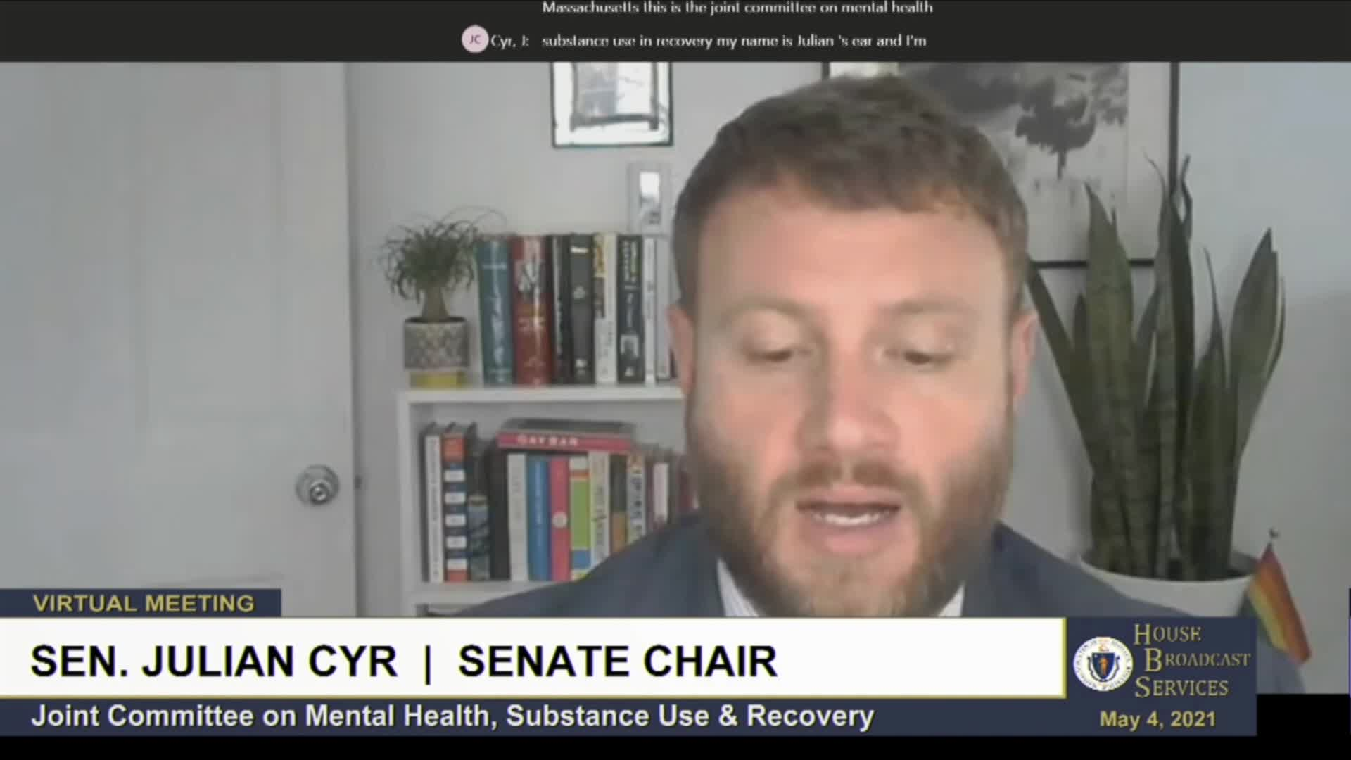 Thumbnail image for Commonwealth of Massachusetts State House.  Joint Committee on Mental Health, Substance Use and Recovery, Public Hearing, Part 1 of 2, May 4, 2021.