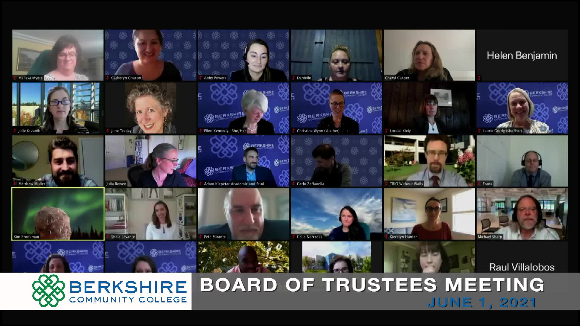 Thumbnail image for Berkshire Community College (BCC) Board of Trustees Remote Meeting, June 1, 2021.