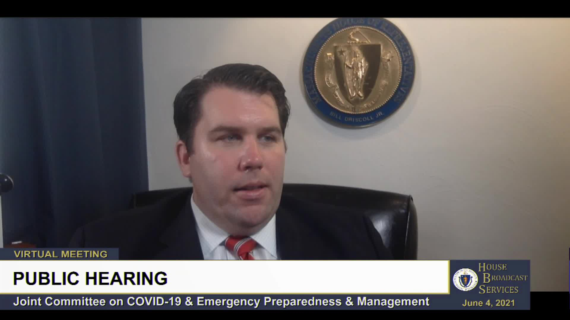 Thumbnail image for Commonwealth of Massachusetts State House.  Joint Committee on COVID-19 and Emergency Preparedness and Management, Remote Public Hearing, Part 2 of 2, June 4, 2021.