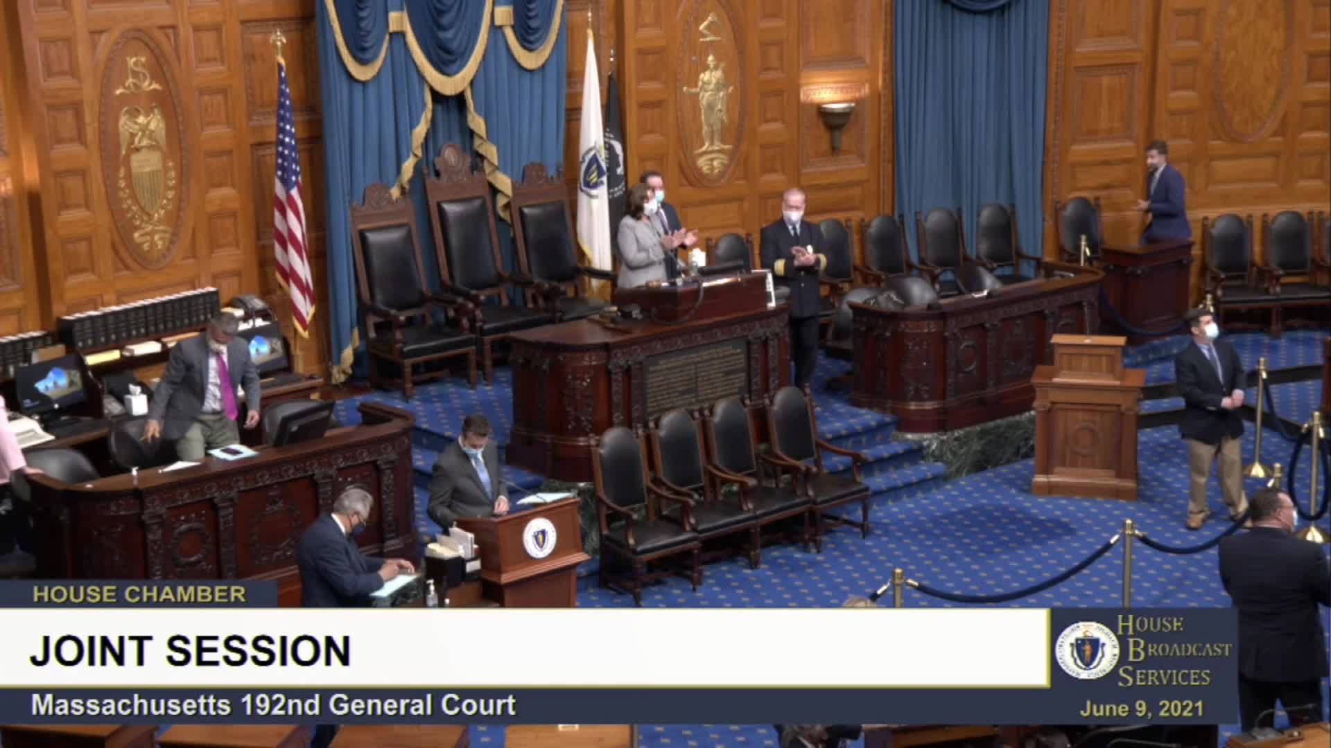 Thumbnail image for Commonwealth of Massachusetts State House.  Joint Session of the Two Houses, Constitutional Convention, June 9, 2021.