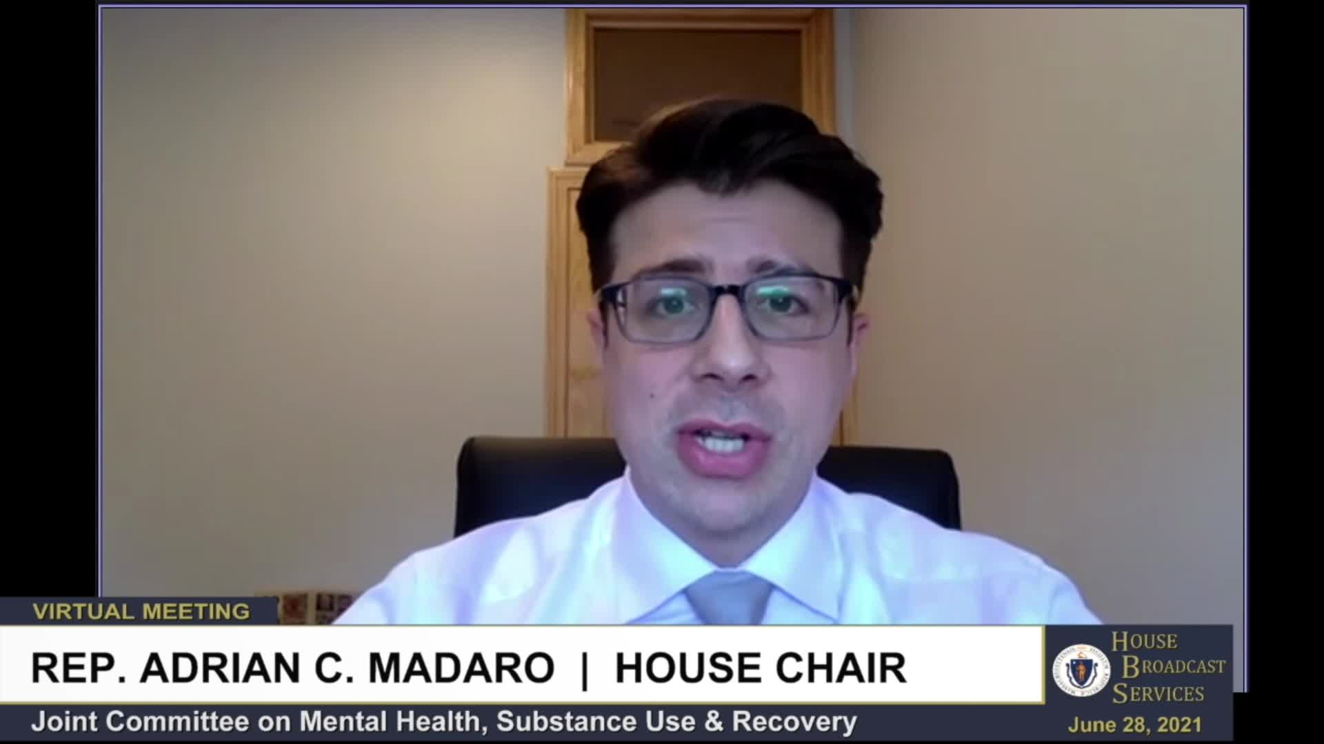 Thumbnail image for Commonwealth of Massachusetts State House.  Joint Committee on Mental Health, Substance Use and Recovery, Public Hearing, Part 1 of 2, June 28, 2021.