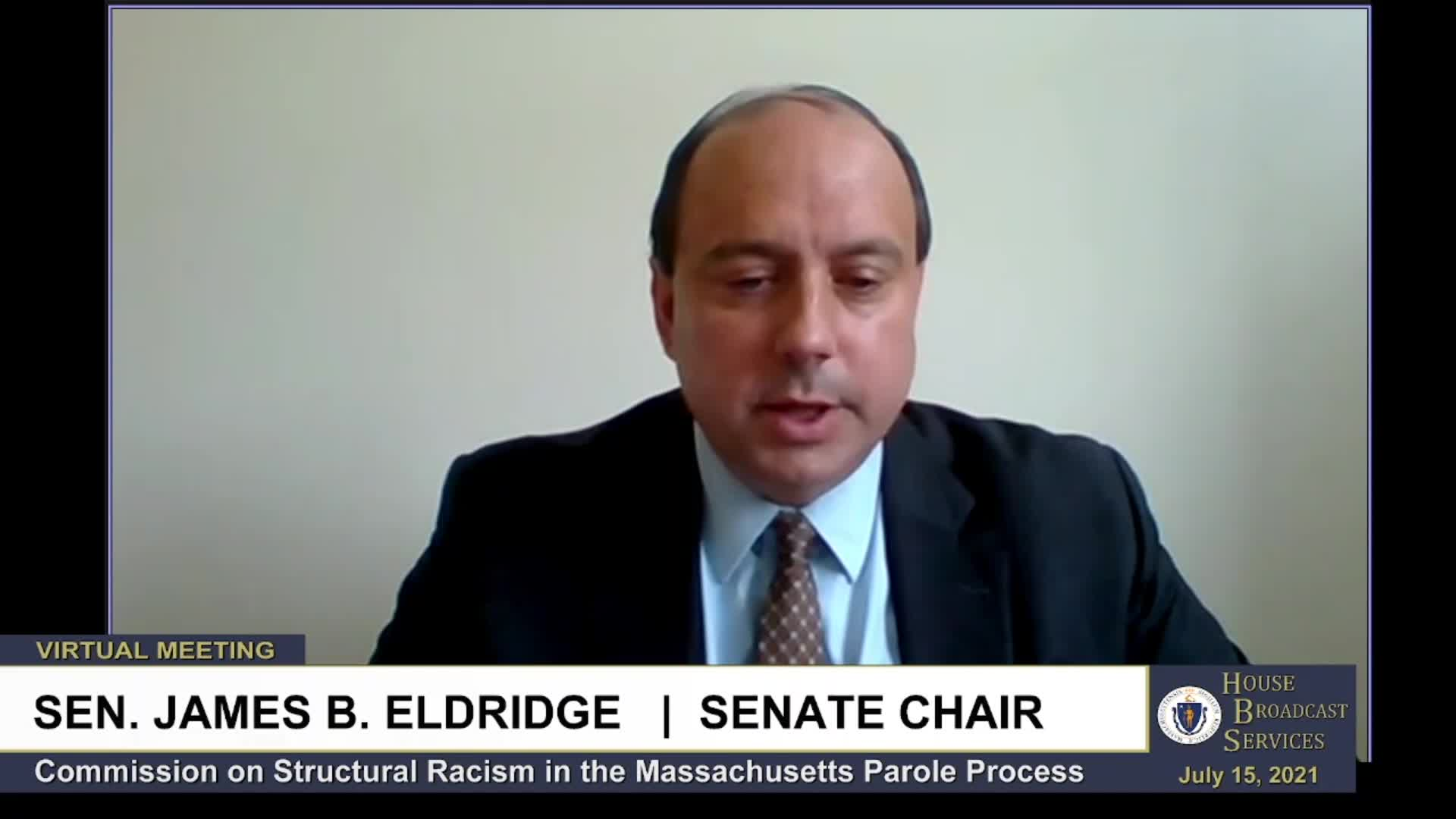 Thumbnail image for Commonwealth of Massachusetts State House.  Special Legislative Commission on Structural Racism in the Massachusetts Parole Process, July 15, 2021.