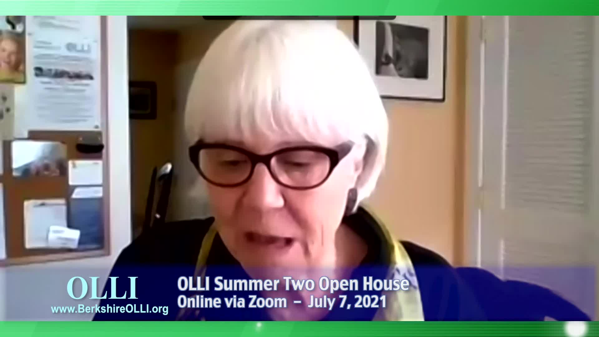 Thumbnail image for Osher Lifelong Learning Institute (OLLI).  "Online Summer Two Open House, July 7, 2021."