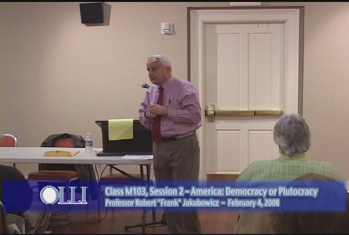 Thumbnail image for Osher Lifetime Learning Institute.  'America:  Democracy or Plutocracy?'  2 of 4.