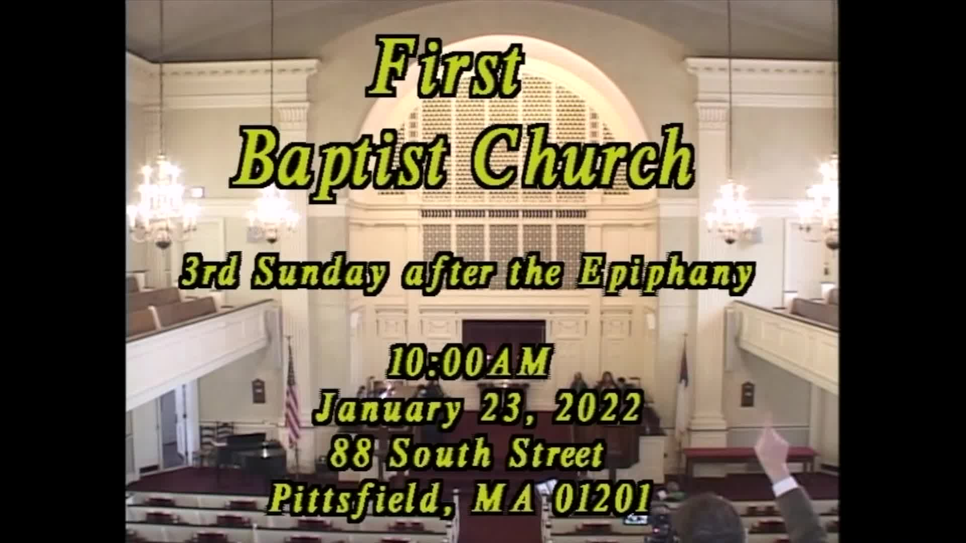 Thumbnail image for First Baptist Church of Pittsfield.  January 23, 2022.