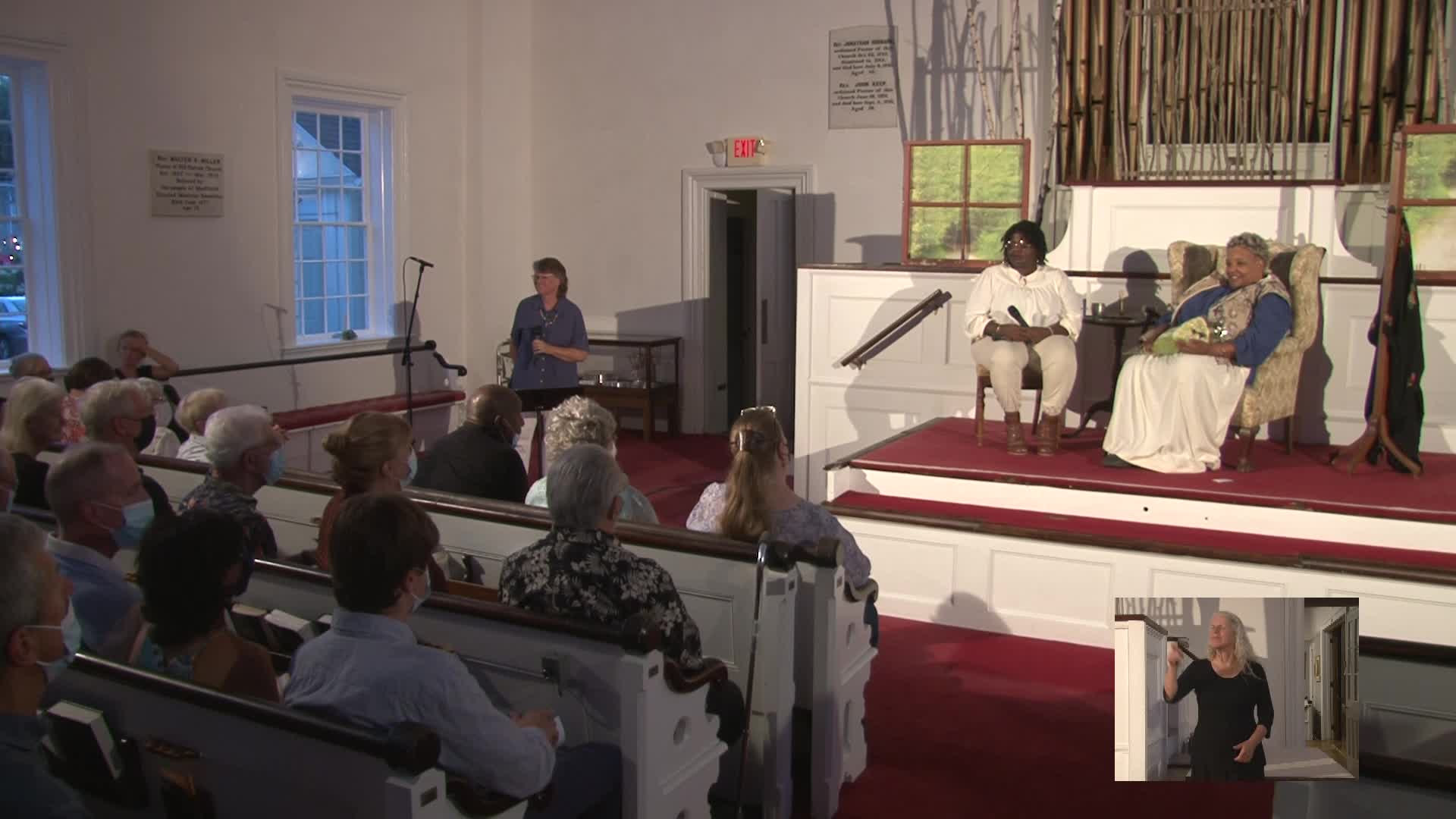 Thumbnail image for "Meet Elizabeth Freeman," presented by The Sheffield Historical Society, The First Congregational Church of Sheffield, UCC, and the office of State Representative Wm. Smitty Pignatelli, August 20, 2022.